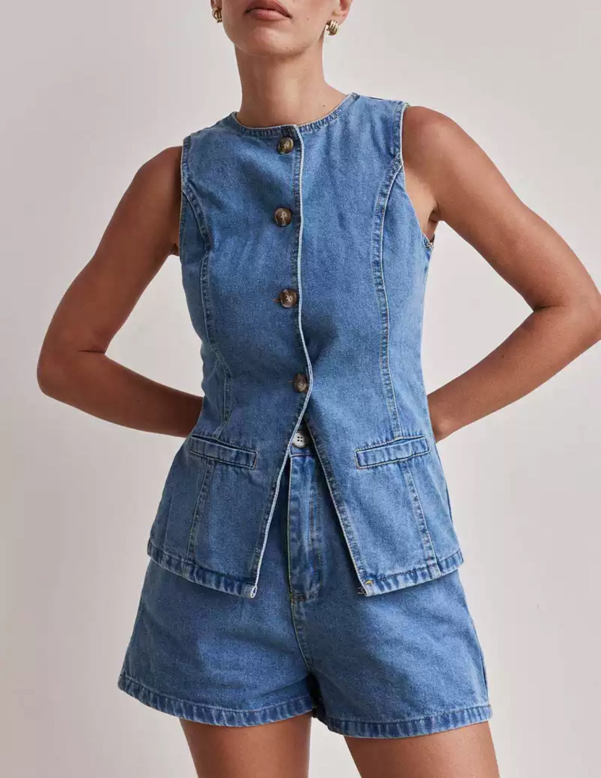 Amara Shorts Denim Set